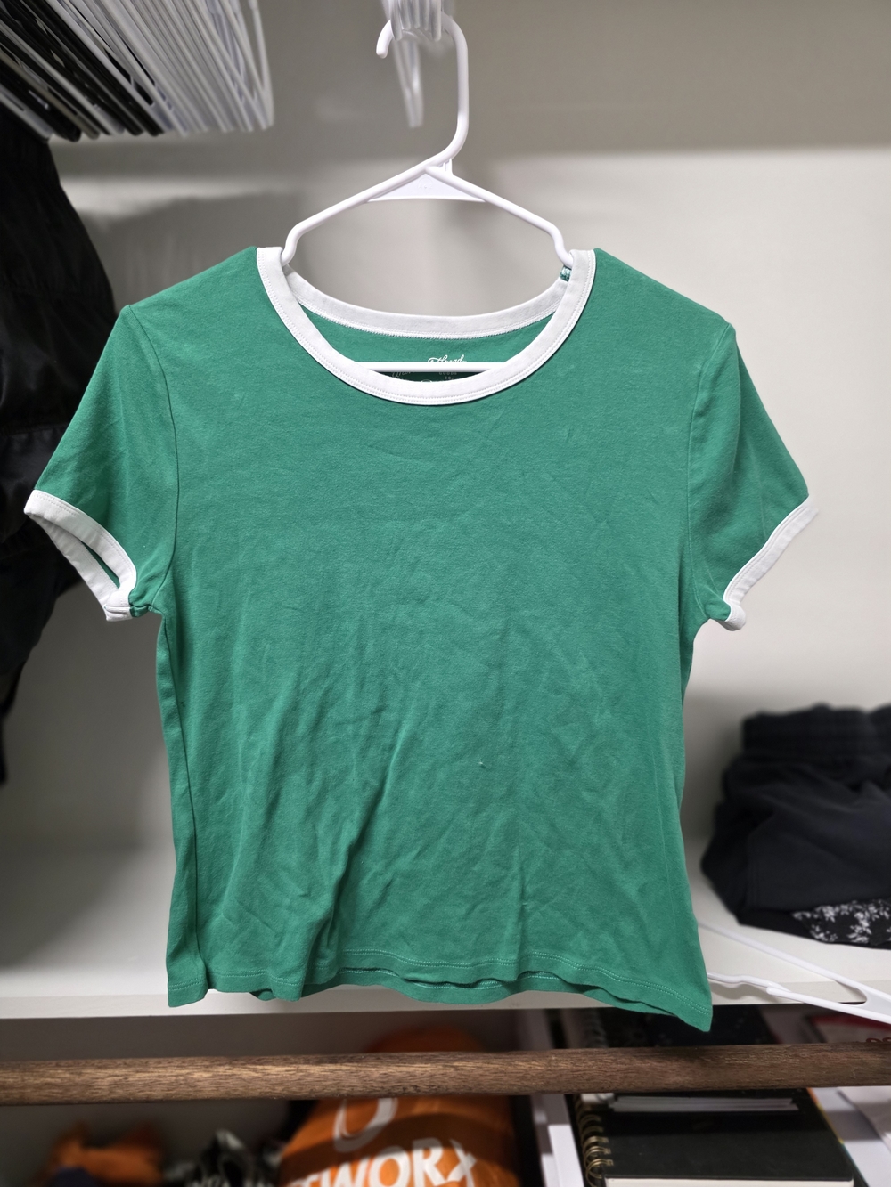a new day Green Short-Sleeve Ringer Tee with White Trim